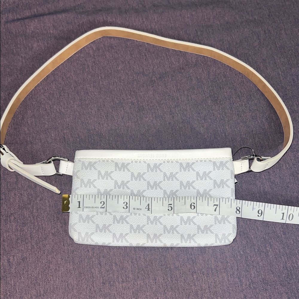 Michael Kors White and Tan Belt Bag